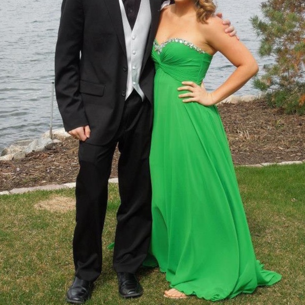 Designer Prom Dress - Green - Picture 7 of 8